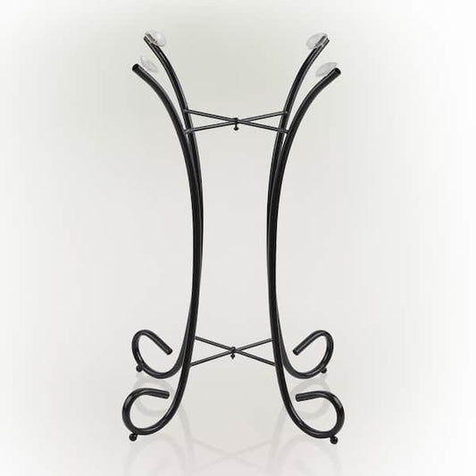 Bird Bath Stand 23 in. Tall Elegant Outdoor Decor Accessory Sturdy Metal Black