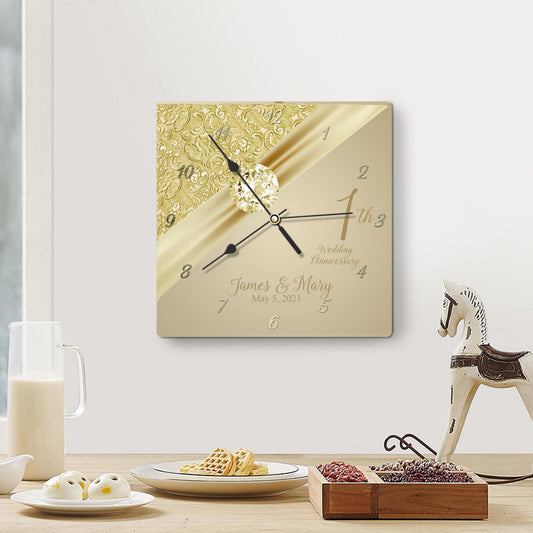 1st Anniversary Gifts Clock Home Decor Personalized Year and Names