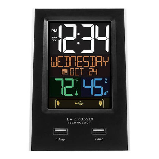 Desktop Dual USB Charging Digital Clock with Alarm and Nap Timer