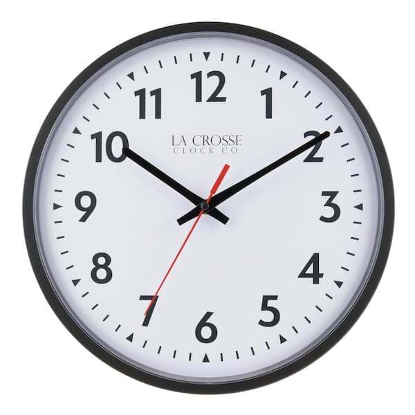 13" Round Analog Wall Clock Quartz Movement, Black