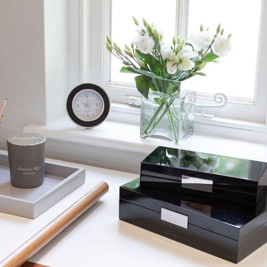 Black & Silver Silent Alarm Clock
