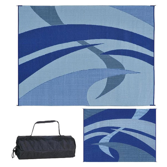 9' x 12' Woven Structure Mat UV-protected, Swirl Blue
