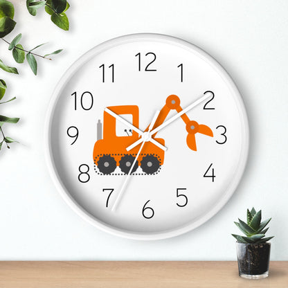 Boys Wall Clock Orange Truck, Silent No Ticking Nursery Wall Clock, Canada USA