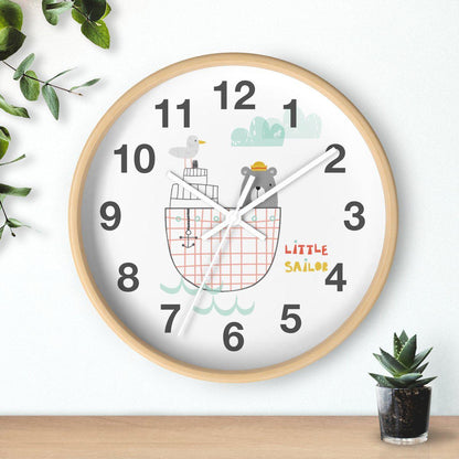 Boys Wall Clock Ocean Sailboat, Boys Nursery Wall Clock, Boys Wall Decor, Boys Bedroom Decor