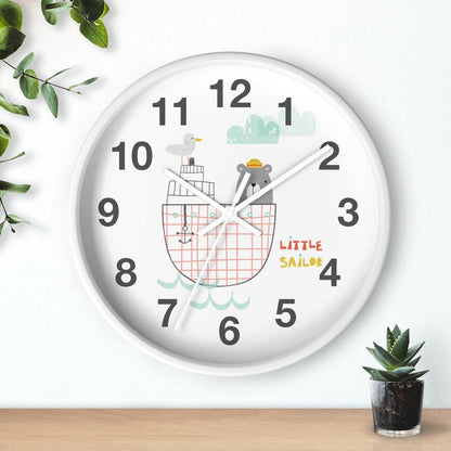 Boys Wall Clock Ocean Sailboat, Boys Nursery Wall Clock, Boys Wall Decor, Boys Bedroom Decor