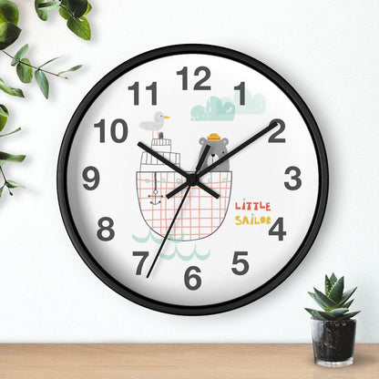 Boys Wall Clock Ocean Sailboat, Boys Nursery Wall Clock, Boys Wall Decor, Boys Bedroom Decor