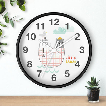 Boys Wall Clock Ocean Sailboat, Boys Nursery Wall Clock, Boys Wall Decor, Boys Bedroom Decor