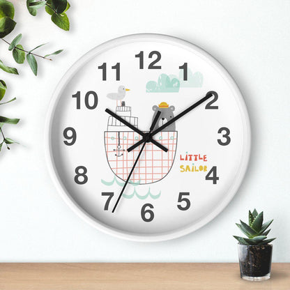 Boys Wall Clock Ocean Sailboat, Boys Nursery Wall Clock, Boys Wall Decor, Boys Bedroom Decor