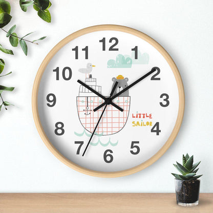 Boys Wall Clock Ocean Sailboat, Boys Nursery Wall Clock, Boys Wall Decor, Boys Bedroom Decor
