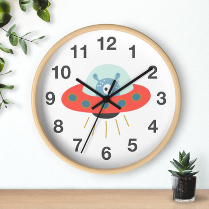 Nursery Wall Clock Outer Space No Ticking, Boys Wall Clock, Nursery Large Wall Clock, Kids Wall Clock, Silent Nursery Wall Clock, Boys Wall Decor | Pippa + June