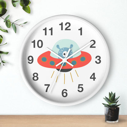 Nursery Wall Clock Outer Space No Ticking, Boys Wall Clock, Nursery Large Wall Clock, Kids Wall Clock, Silent Nursery Wall Clock, Boys Wall Decor | Pippa + June