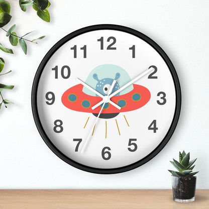 Nursery Wall Clock Outer Space No Ticking, Boys Wall Clock, Nursery Large Wall Clock, Kids Wall Clock, Silent Nursery Wall Clock, Boys Wall Decor | Pippa + June