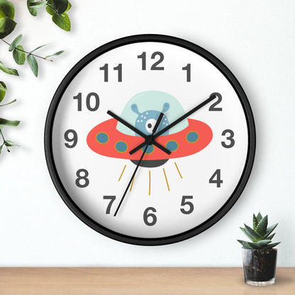 Nursery Wall Clock Outer Space No Ticking, Boys Wall Clock, Nursery Large Wall Clock, Kids Wall Clock, Silent Nursery Wall Clock, Boys Wall Decor | Pippa + June