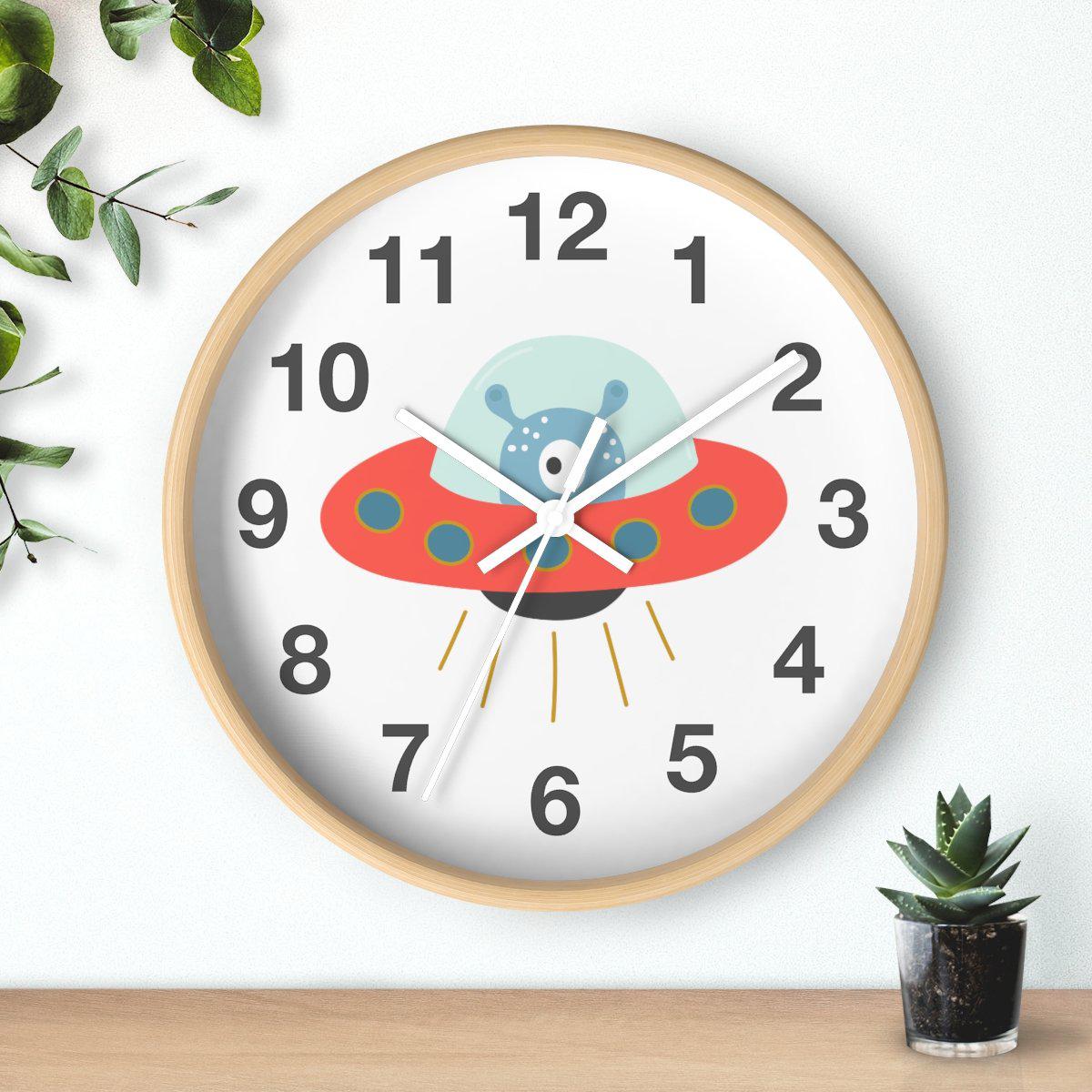 Nursery Wall Clock Outer Space No Ticking, Boys Wall Clock, Nursery Large Wall Clock, Kids Wall Clock, Silent Nursery Wall Clock, Boys Wall Decor | Pippa + June