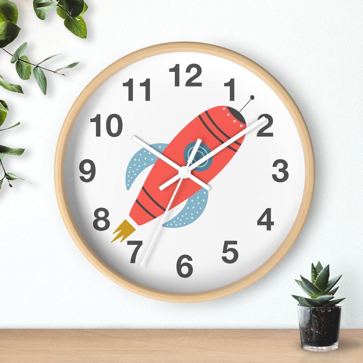 Boys Wall Clock Outer Space No Ticking, Boys Nursery Wall Clock, Nursery Large Wall Clock, Kids Wall Clock, Silent Nursery Wall Clock, Boys Wall Decor | Pippa + June