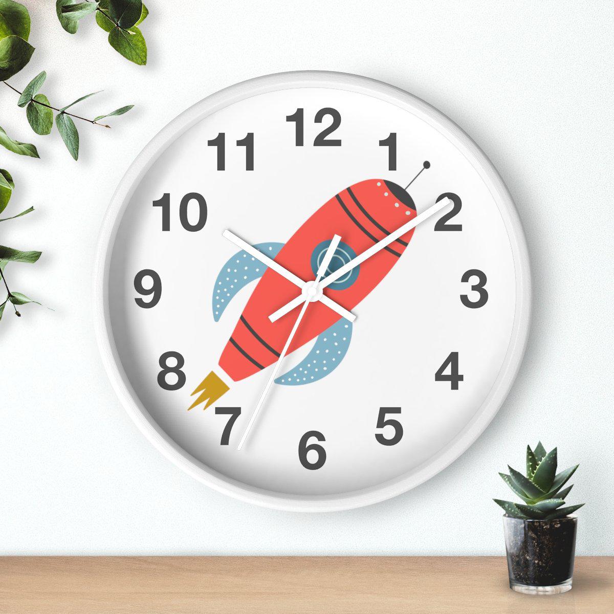 Boys Wall Clock Outer Space No Ticking, Boys Nursery Wall Clock, Nursery Large Wall Clock, Kids Wall Clock, Silent Nursery Wall Clock, Boys Wall Decor | Pippa + June