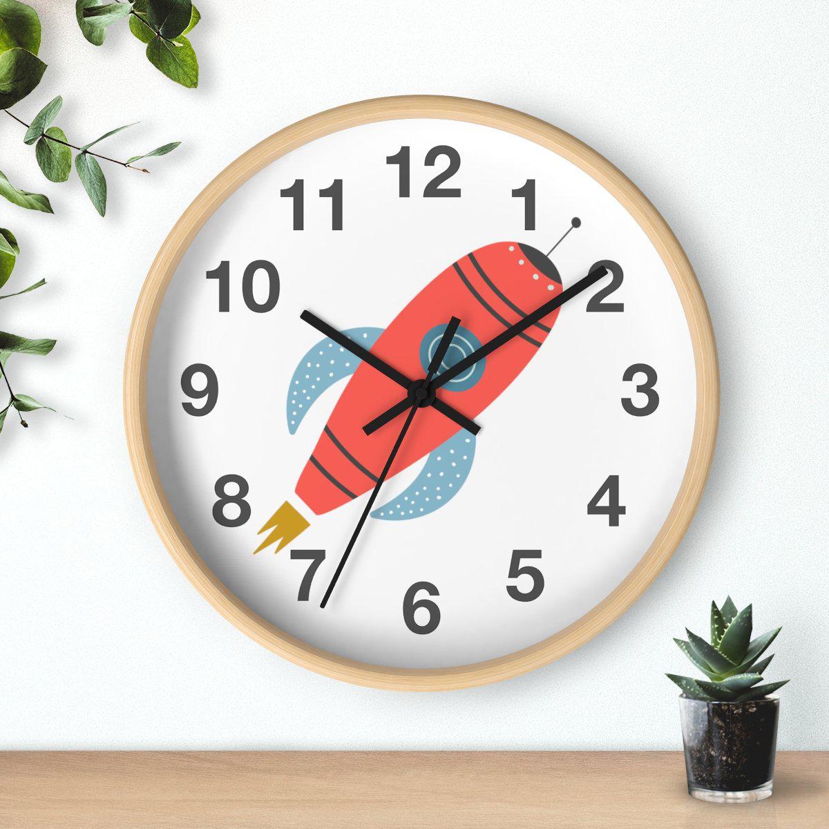 Boys Wall Clock Outer Space No Ticking, Boys Nursery Wall Clock, Nursery Large Wall Clock, Kids Wall Clock, Silent Nursery Wall Clock, Boys Wall Decor | Pippa + June
