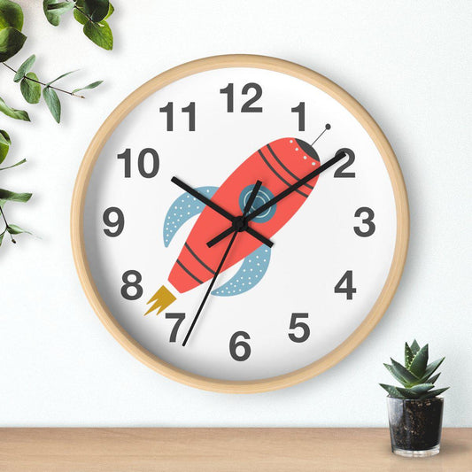 Boys Wall Clock Outer Space No Ticking, Boys Nursery Wall Clock, Nursery Large Wall Clock, Kids Wall Clock, Silent Nursery Wall Clock, Boys Wall Decor | Pippa + June