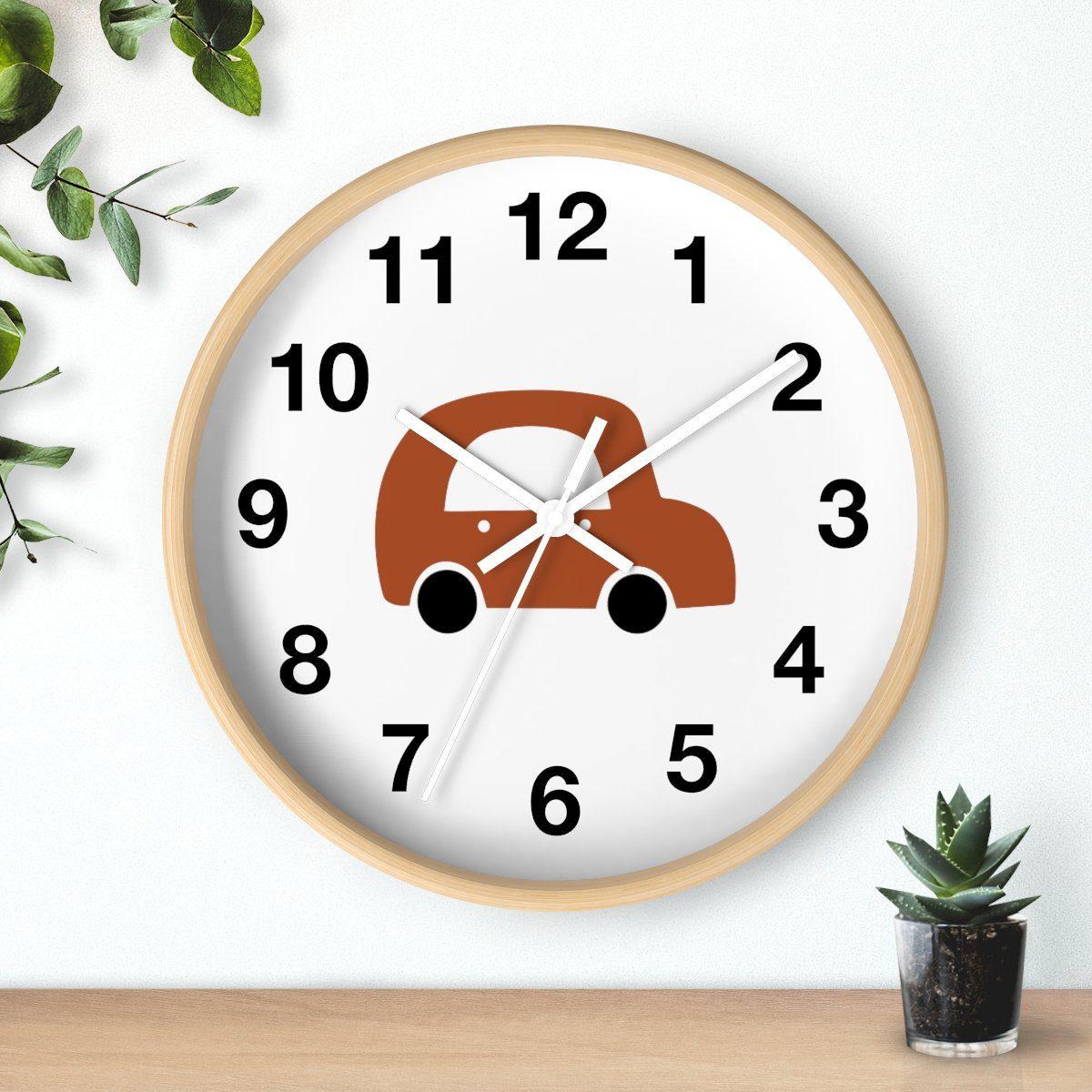 Boys Wall Clock Transport Car, Nursery Wall Clock No Ticking, Boys Clock, Nursery Large Wall Clock, Kids Wall Clock, Silent Nursery Wall Clock | Pippa + June
