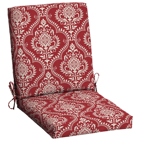 43" x 20" Outdoor Self Ties Chair Cushion, Red Medallion