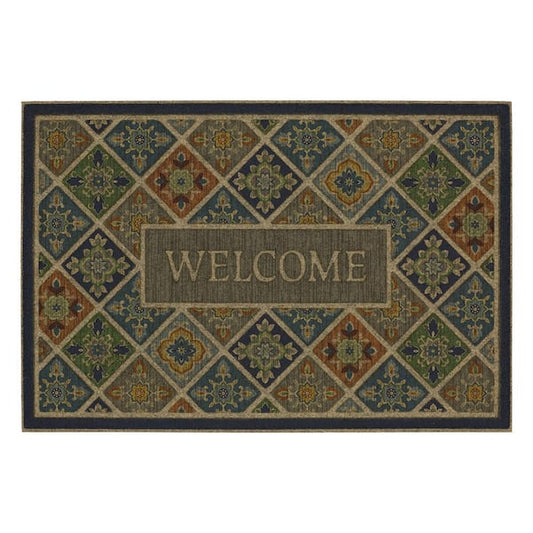 Door Mat 24 in. x 36 in. Multi-Colored Tile Garden Impressions