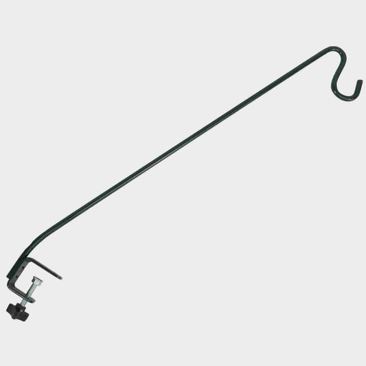 13" Clamp-on Bird Feeder Hook Weatherproof Metal, Black