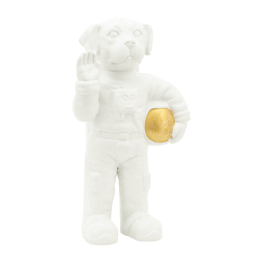 Cer,12",astrodog Deco,white/gold
