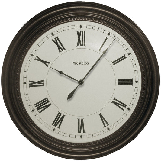 Westclox 32223 Plastic Dark Brown Wall Clock, 16" Round
