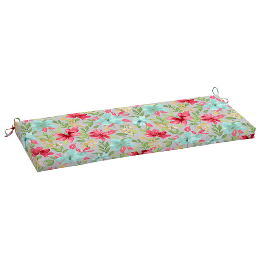 18" x 48" Outdoor Floral Bench Seat Cushion, Multicolor