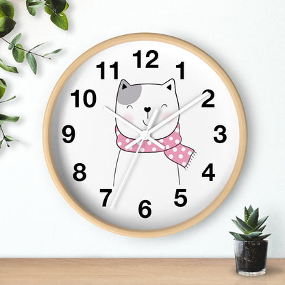 Nursery Wall Clock No Ticking Kitty Cat, Girls Wall Clock, Nursery Large Wall Clock, Kids Wall Clock, Silent Nursery Wall Clock | Pippa + June