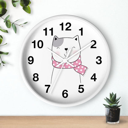 Nursery Wall Clock No Ticking Kitty Cat, Girls Wall Clock, Nursery Large Wall Clock, Kids Wall Clock, Silent Nursery Wall Clock | Pippa + June