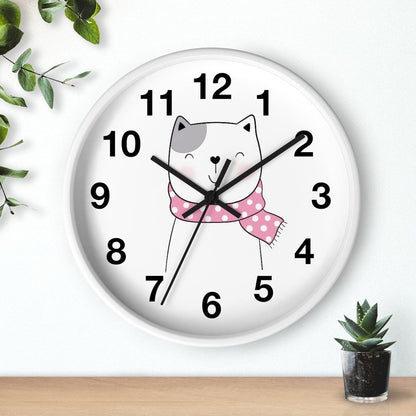 Nursery Wall Clock No Ticking Kitty Cat, Girls Wall Clock, Nursery Large Wall Clock, Kids Wall Clock, Silent Nursery Wall Clock | Pippa + June