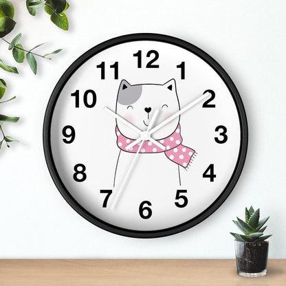 Nursery Wall Clock No Ticking Kitty Cat, Girls Wall Clock, Nursery Large Wall Clock, Kids Wall Clock, Silent Nursery Wall Clock | Pippa + June