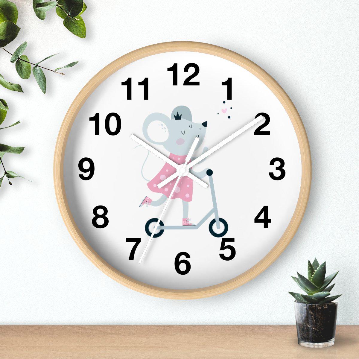 Girls Wall Clock Mouse, Girls Wall Clock, Girls Bedroom Decor, Nursery Wall Clock, Childrens Wall Clock, Kids Wall Clock, Girls Wall Décor