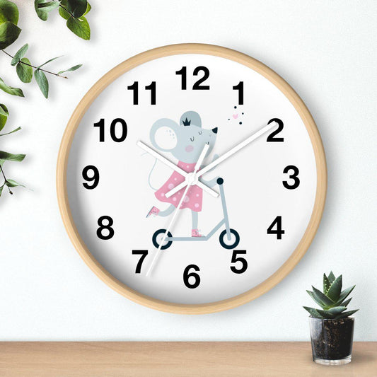 Girls Wall Clock Mouse, Girls Wall Clock, Girls Bedroom Decor, Nursery Wall Clock, Childrens Wall Clock, Kids Wall Clock, Girls Wall Décor
