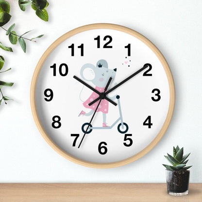 Girls Wall Clock Mouse, Girls Wall Clock, Girls Bedroom Decor, Nursery Wall Clock, Childrens Wall Clock, Kids Wall Clock, Girls Wall Décor