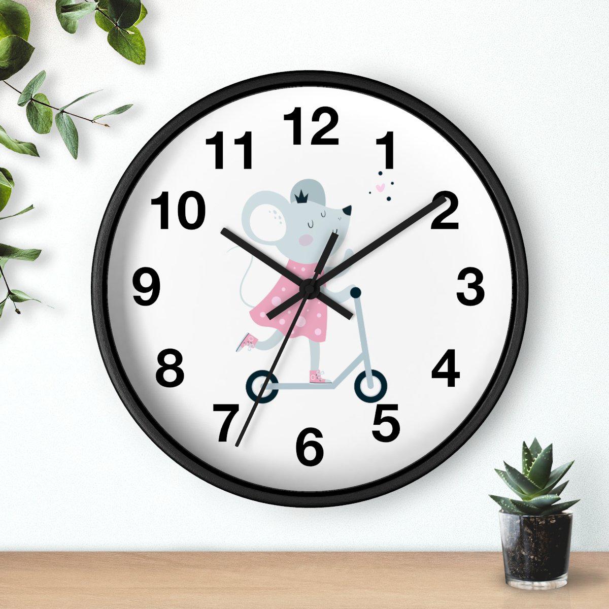 Girls Wall Clock Mouse, Girls Wall Clock, Girls Bedroom Decor, Nursery Wall Clock, Childrens Wall Clock, Kids Wall Clock, Girls Wall Décor