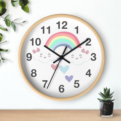 Girls Wall Clock Rainbow, Girls Nursery Clock Silent No Ticking, Girls Wall Decor | Pippa + June,