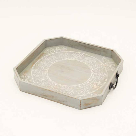 Gray-Mango-Wood-Trays-with-Handle,-Set-of-2-Decorative-Trays