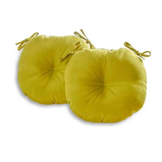 Outdoor Seat Cushions Set Of 2 Solid Kiwi 18 in. Round Weather Resistant