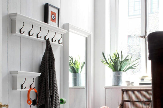 Halifax Classic White 2 Hook Coat Rack D167