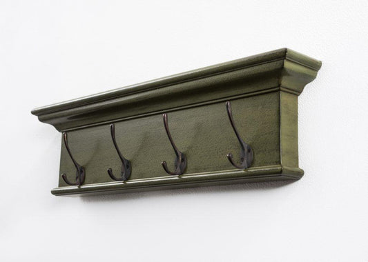 Halifax Green Black Antique (Distress) 4 Hook Coat Rack D160B