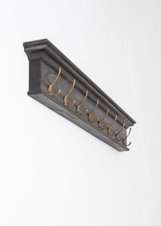 Halifax Mindi Black Wash 8 Hook Coat Rack D161BW