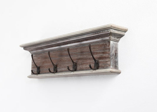 Halifax Natural Wash (Distress) 4 Hook Coat Rack D160A