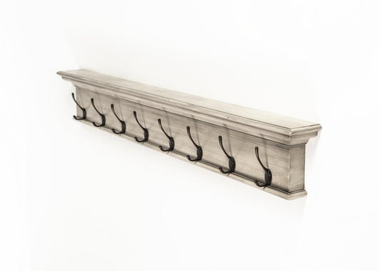 Halifax White Rustic (Distress) 8 Hook Coat Rack D161L