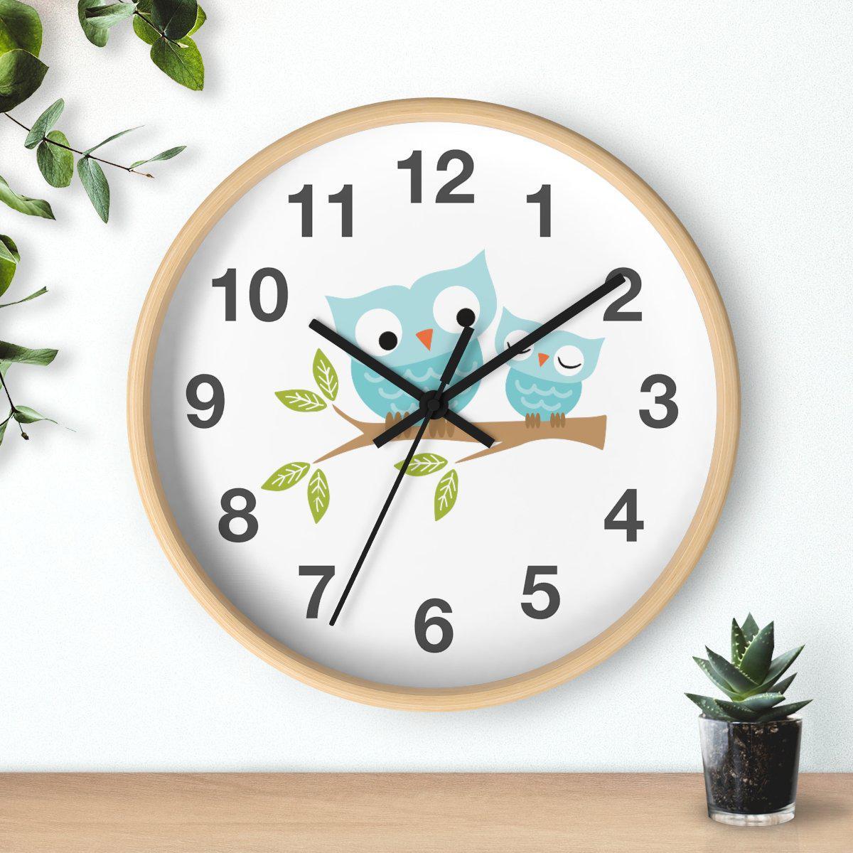 Woodland Wall Clock, Neutral Unisex Wall Clock, Nursery Wall Clock, Childrens Wall Clock, Kids Clock, Woodland Decor, Boys Decor, Boys Wall Decor