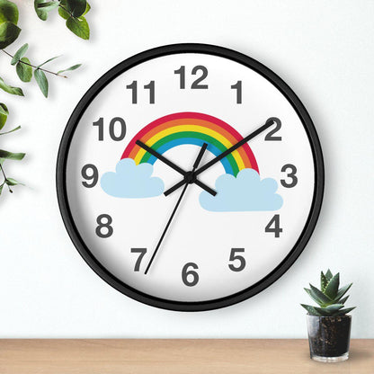 Nursery Wall Clock No Ticking Rainbow, Kids Wall Clock, Nursery Large Wall Clock, Silent Nursery Wall Clock, Kids Wall Decor | Pippa + June