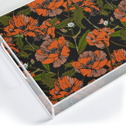 Autumn Poppies Acrylic Tray (DS) DD