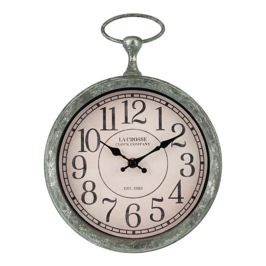 Wall Clock 9 in. Vintage Pocket Watch Quartz Analog Lightweight Deep Thick Frame