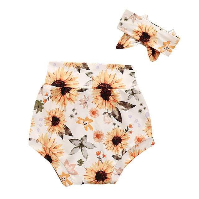 Girl's Clothing E / 6M Floral Heart Rainbow Shorts with Headband